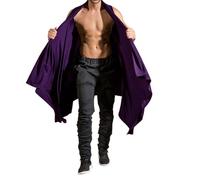 liaddkv Chaqueta de punto de manga larga hasta el tobillo para hombre, simple color sólido, chaqueta abierta, cárdigan, chaqueta de punto, ropa de abrigo New Look para hombre, morado, 5XL