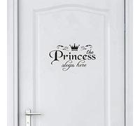 liaddkv Mural de pared para dormitorio, decoración de princesa, calcomanía para puerta, decoración del hogar, pegatina para coche, purpurina (negro, talla única)