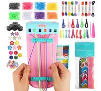 LIAILA Kit de pulseras de la amistad 3 en 1, manualidades para niños de 6 a 12 años, ideal como regalo de cumpleaños (rosa) Freundschaftsbänder Bastelset