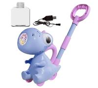 Liakyunf Bubble Blowing Push Toy, Bubble Lawn Mower - Light Up Blower Maker | 10 Hoyos, Juguete de Empuje de Dinosaurio para Patio Trasero de jardín, diversión al Aire Libre