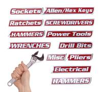 Liakyunf Etiquetas para de Herramientas - 12 Piezas Etiquetas Magnéticas Para Baúl De Herramientas | Para Gabinetes Metálicos - Para Hogar Garaje Negocio Aula Taller Oficina