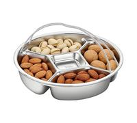 Liakyunf Fuente Antipasto Dividida - Bandeja de Vapor de Acero Inoxidable con Asa | Bandeja Compartimentada para Aperitivos - para Hogar, Apartamento, Veladas Familiares, Reuniones con