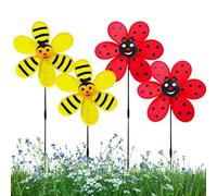 Liakyunf Molinillo De Viento para Exteriores - Molinillo para Césped Decorativo Divertido | Decorativo con Mariquita y Abeja para Jardín, Césped o Patio
