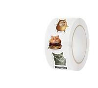 Liakyunf Pegatinas Divertidas De Gatos | 500 Hojas/Rollo De Pegatinas Decorativas - Decoración para Sellos de Sobres - Para Aula Fiesta Oficina Cuaderno Portátil Botella De Agua Sobre Monopatín