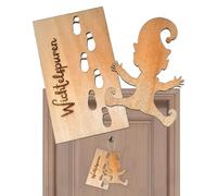 Liakyunf Plantilla de Huella de,Decoraciones navideñas para Interiores - Plantillas de Huellas de Madera para Pisos y Ventanas, Plantilla de Piso navideño para Decoraciones de Bricolaje