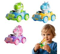 Liakyunf Push Auto para niños pequeños, Coche de Empuje - Push and Go Dinosaur Toys Car,Touch and go Animal Vehicle Friction Game para niños, niñas, niños, Mayores de 3 años
