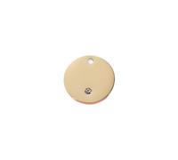 LIALTAOYA 5 unids/lote de dijes redondos de diamantes de imitación de acero inoxidable pulido con espejo for hacer bricolaje, collar, llavero, joyería for mujer(Gold Color)