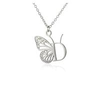 LIALTAOYA Collar con colgante de mariposa de cadena Regular de acero inoxidable de Color dorado, joyería de regalo de cumpleaños con letras clásicas(N04136P-D)