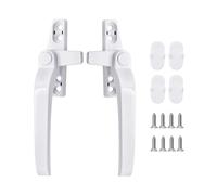 LIAMGUS 2 manijas de ventana, doble acristalamiento, reemplazo de manija de ventana, kit de repuesto de manija de ventana, mano derecha/izquierda, adecuado para ventanas y puertas correderas (blanco)