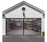 LIAMST Pantalla para puerta de garaje de 10 x 10 pies, 1 puerta de garaje de coche, pantalla de fibra de vidrio reforzada, imanes de alta energía más fuertes, puerta magnética manos libres