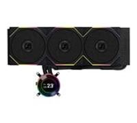 LIANLI Kit simple de refrigeración por agua, HydroShift II, LCD-C, 360TL, negro, pantalla LCD IPS redonda de 2.1 pulgadas, utiliza UNIFAN TL120 inalámbrico, producto de distribuidor autorizado japonés