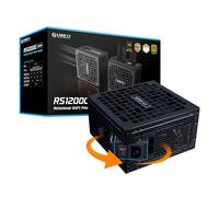 Lian Li RS - Fuente de alimentación ATX totalmente modular con cambio rotacional de 1200 W (hub de ventilador USB) entrada de CA de 90°, Cybenetics Platinum, 80+ Gold, ATX 3.1, PCIe 5.1, cable 12V-2×6