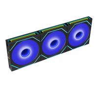 Lian Li UNI Fan SL-INF Flex 120 Reverse Blade Negro (3 piezas) | Negro, paquete de 3 con controlador, hasta 111,6 m³/h de flujo de aire, presión de 2,85 mmH₂O, cadena de margarita