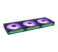 Lian Li UNI FAN SL Infinity Wireless 120mm Aspas Invertidas, Pack 3, Negro | Controlador incluido, flujo invertido para entrada, 69,7 CFM, hasta 2200 rpm, 58 LED ARGB en 3 zonas por unidad