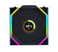 Lian Li Uni Fan SL - LCD inalámbrico 120 - Ventilador ARGB - visualización LCD de 1.6 Pulgadas - Control inalámbrico de 2.4 GHz - Negro
