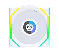 Lian Li Uni Fan SL - LCD inalámbrico 120 - Ventilador ARGB - visualización LCD de 1.6 Pulgadas - Control inalámbrico de 2.4 GHz - Driver inalámbrico no Incluido y Necesario para su Uso - Blanco
