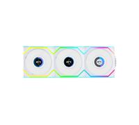 Lian Li Uni Fan SL Wireless LCD 120 aRGB Blanco 120mm Pack de 3 Ventiladores PC inalámbricos
