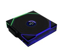 Lian Li UNI Fan TL LCD inalámbrico 120 unidades (hoja inversa) - 2.4 GHz señal inalámbrica ARGB Fan-Infinity Mirror-Daisy-Chain-Syncing Lighting-Controller NO incluido y necesario - Negro