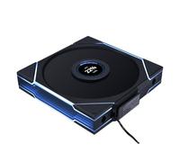 Lian Li UNI Fan TL LCD inalámbrico 140 ARGB PWM ventilador, negro | Control de ventilador ARGB de señal inalámbrica de 2.4 GHz, iluminación de doble zona, FDB, pantalla LCD