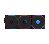 Lian Li UNI FAN TL120 Wireless LCD REVERSE RGB Pack Triple Ventilador Suplementario 120mm Negro