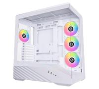 Lian Li V100 ATX - Carcasa de PC de Torre Media, 4 Ventiladores ARGB PWM de 120 mm preinstalados, Tira LED RGB, Plataforma de visualización con Vidrio Templado, Compatible con GPU de 420 mm, radiador