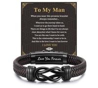 Lian Pulsera de cuero trenzado marrón grabada personalizable, regalo para papá, marido, novio, hijo, hermano, sobrino, nieto, perfecto para el día del padre, cumpleaños, día de San Valentín, Navidad