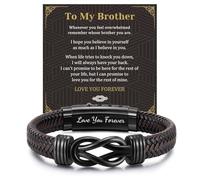 Lian Pulsera de cuero trenzado marrón grabada personalizable, regalo para papá, marido, novio, hijo, hermano, sobrino, nieto, perfecto para el día del padre, cumpleaños, día de San Valentín, Navidad