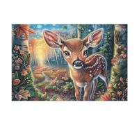 Liana de Flores Bosque Ciervo Fauna Naturaleza Salvaje Rural Puzzles 1000 Piezas Maquetas Educativas Detalladas Rompecabezas para Familia Construir DIY Aliviar Estrés Decoración Hogar 1000 PCS