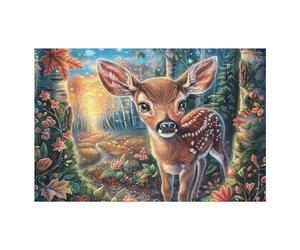 Liana de Flores Bosque Ciervo Fauna Naturaleza Salvaje Rural Puzzles 1000 Piezas Maquetas Educativas Detalladas Rompecabezas para Familia Construir DIY Aliviar Estrés Decoración Hogar 1000 PCS