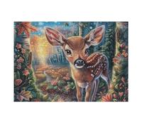 Liana de Flores Bosque Ciervo Fauna Naturaleza Salvaje Rural Puzzles 300 Piezas Decorativo Coleccionable Obra De Arte Rompecabezas Familiar para Adultos Desafío Avanzado DIY Creativo 300 PCS