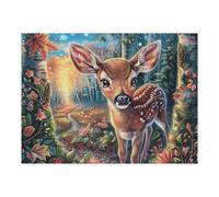 Liana de Flores Bosque Ciervo Fauna Naturaleza Salvaje Rural Puzzles 500 Piezas Estera Portátil Familiar Grande Rompecabezas para Adultos Aliviar Estrés 3D Maquetas Construir DIY Moderno 500 PCS