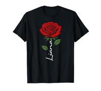 Liana - Rosa Personalizada con Nombre Elegante Floral para Mujeres y niñas Camiseta