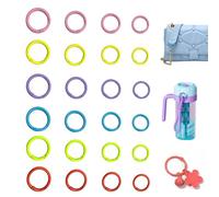 LIANCHEN 24 Pcs 6 Colours Round Carabiner Keychain 4 Sizes Round Carabiner Trigger Alloy Spring Key Ring Buckle Metal Spring O Ring Anillo Mosquetón Redondo for Keys, Diy, Bag (6 Colours)