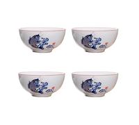 Liang baobao Juego de 4 tazas de degustación de té chino, mini tazas de porcelana blanca de 2 onzas para ceremonia de té Gongfu (salto de pescado)