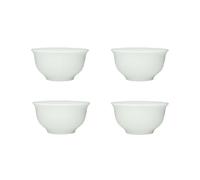 Liang baobao Juego de 4 tazas de degustación de té tradicional chino, mini tazas de porcelana blanca de 40 ml para ceremonia de té Gongfu (blanco)