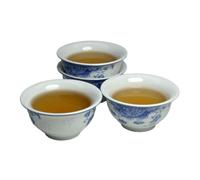 Liang baobao Juego de 4 tazas de degustación de té tradicional chino, mini tazas de porcelana blanca de 2 onzas para ceremonia de té Gongfu (peonía)