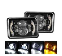 LIANGBAOS Faro Principal Para Ford Para Mustang 1979-1993 Faro Delantero LED Cuadrado 4x6 Sellado Luz De Cruce Alta Luz De Giro DRL H4651 H4642 Faros Delanteros Coche(2*black)