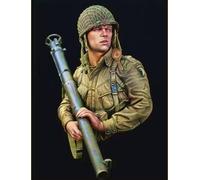 liangcaihua 1/10 Busto de Resina de Soldado Estadounidense de la Segunda Guerra Mundial sin Pintar ni ensamblar //l7d6X36