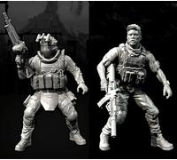 liangcaihua 1/35 Kit de Modelo de Resina de Soldado Comando Europeo Kit de Modelo de Resina de Soldado sin Pintar y sin Montar (2 Figuras) //x6f7L37