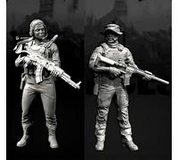 liangcaihua 1/35 Kit de Modelo de Resina de Soldado Comando Europeo Kit de Modelo de Resina de Soldado sin Pintar y sin Montar (2 Figuras) //x6f7L11