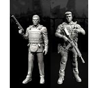 liangcaihua 1/35 Kit de Modelo de Resina de Soldado Comando Europeo Kit de Modelo de Resina de Soldado sin Pintar y sin Montar (2 Figuras) //x6f7L29