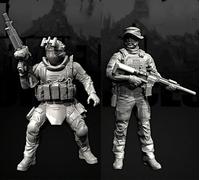 liangcaihua 1/35 Kit de Modelo de Resina de Soldado Comando Europeo Kit de Modelo de Resina de Soldado sin Pintar y sin Montar (2 Figuras) //x6f7L34