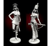 liangcaihua 1/35 Kit de Modelo de Resina de Soldado Femenino Europeo de la Primera Guerra Mundial Kit de Modelo de Resina de Soldado sin Pintar y sin Montar (2 Figuras) //x6f4L4