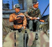 liangcaihua 1/35 - WWII German Tank Soldier Resin Model Kit Kit de Resina de Soldado sin Pintar ni Montar (2 Figuras, sin Tanques) //Q9I5O7