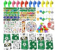 Liangding 122 Piezas Piñata Futbol Cumpleaños, Artículos de Fiesta Regalos Futbol Niños, con Balón Giratorio, Bolsas de Regalo, Pulsera, Silbatos, Tatuaje para Niños