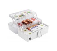 Liangduo Craft Caddy Box,Plastic Medicine Storage Box,Portable 3-Layer Folding First Aid Box,Ideal Storage for Art Materials, Paints, Craft supplies