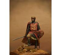 LIANGFANG 1/24 75Mm Richard The Lionheart (3 Cabezas) Kit de Resina de Soldado DIY Kits de Juguetes sin Montar sin Pintar