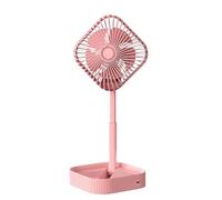 LIANGGM Ventilador de escritorio silencioso de 3 velocidades recargable por USB, bolsillo plegable para senderismo, viajes, personal (rosa)