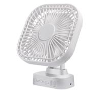 LIANGGM Ventilador de escritorio silencioso de refrigeración de 3 velocidades, 5000 mAh, USB, para escritorio, hogar, silencioso, personal, viajes, personal (blanco)