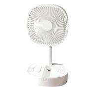 LIANGGM Ventilador plegable portátil silencioso y de refrigeración oscilante, ventilador de escritorio recargable por USB, para viajes en interiores, personal (blanco)